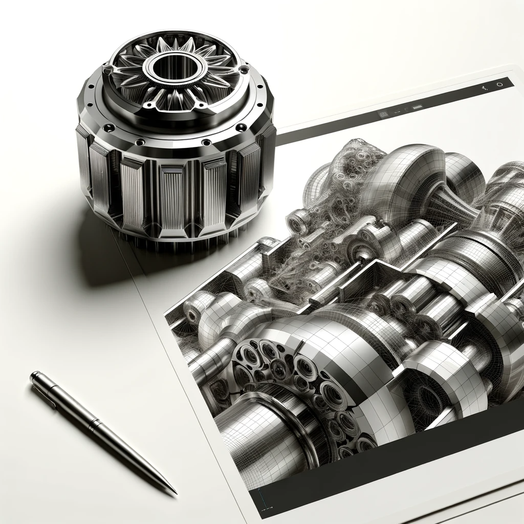 A sleek and modern 3D design created in Autodesk Inventor, suitable for a homepage showcasing 3D modeling and design services. The image features a so A sleek and modern 3D design created in Autodesk Inventor, suitable for a homepage showcasing 3D modeling and design services. The image features a so